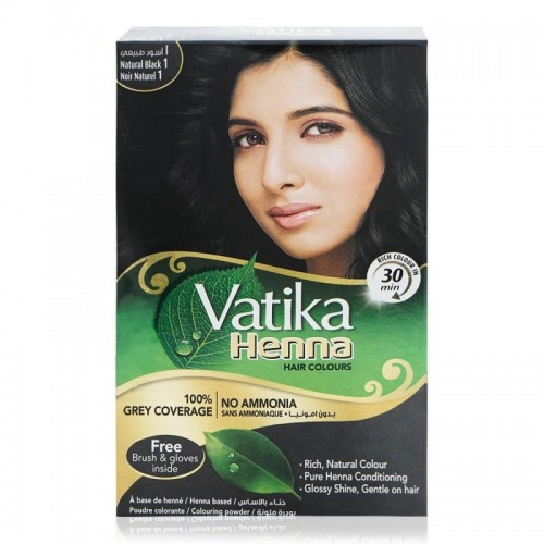 Vatika Henna Hair Color - Natural Black-1.0 - 10g 